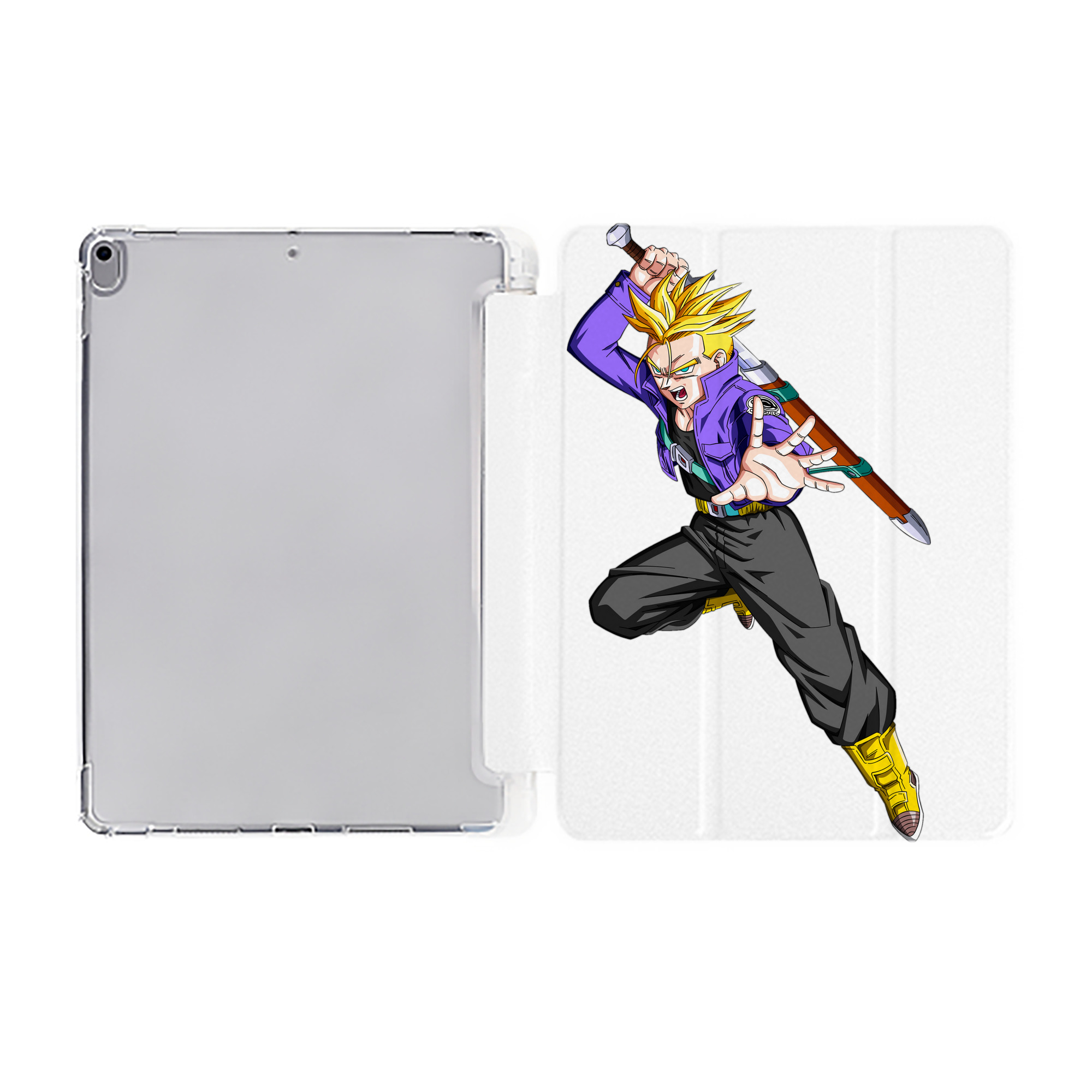 （画像用） ドラゴンボール トランクス（Torankusu）DRAGON BALL Trunks IPad ケース ペン収納付き 三つ折りスタンド PUレザー×シリコン 対応機種9.5/10.5/10.9インチ